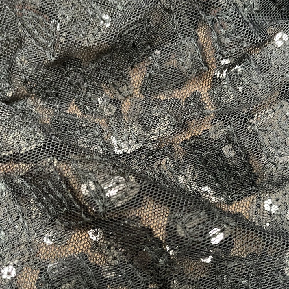 PHOEBE COUTURE A-Line Little Black Sequin Dress Size 20 Cap Sleeve - Picture 6 of 8
